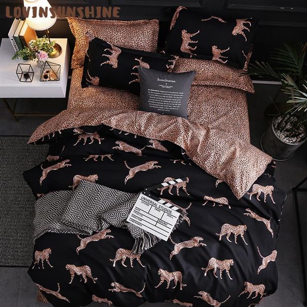 Lovinsunshine capa de edredão king size queen size consolador conjuntos leopardo impressão conjunto cama ab #196 y200111208z