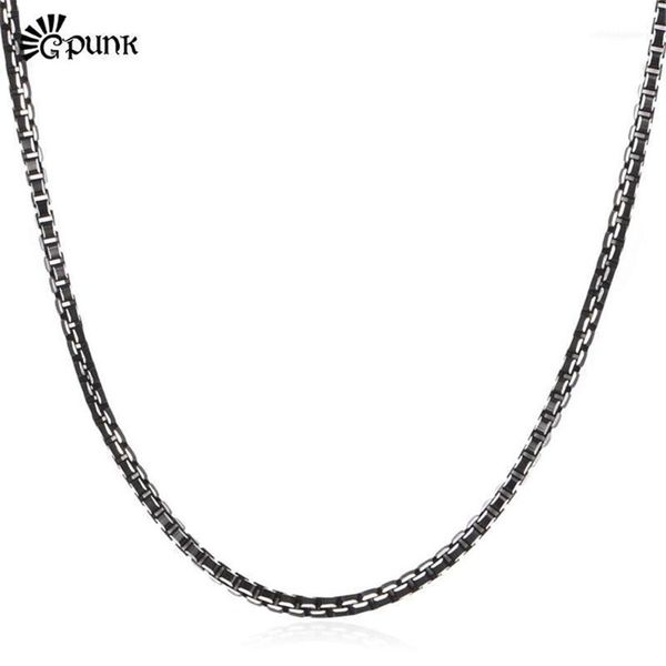 Black Box Kette 3 mm trendige Halskette für Männer hochwertige Herren Jungen Schmuck ganze Aluminiumlegierung 3 Größe N204G1304M