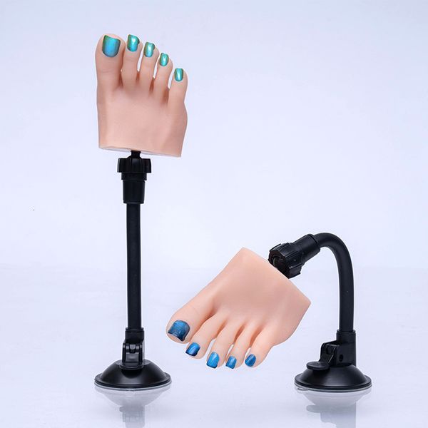 Falsche Nägel Nagelpraxis Fußmodell Flüssigsilikon Realistische Maniküre Acryl Mannequin Füße Training für Diy Art Salon Künstler 230909