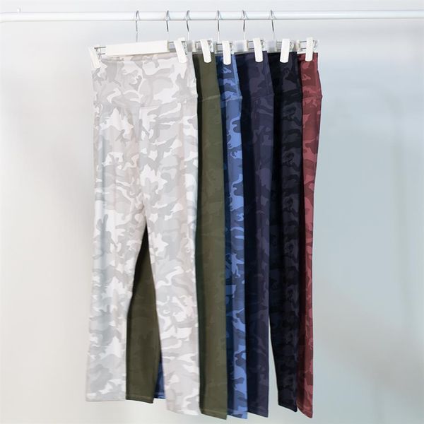 Ll mulheres camuflagem calças de yoga push ups leggings de fitness macio cintura alta hip elevador elástico t-line calças esportivas 5 cores212w