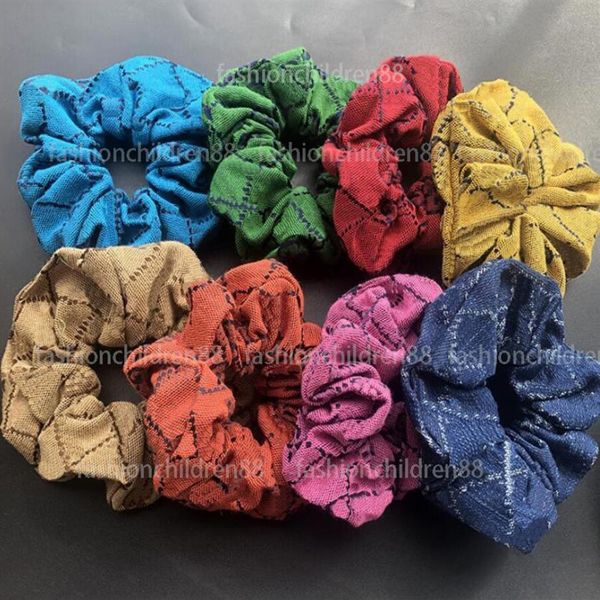 Accessori per capelli per bambini Designer Elastico Scrunchy Stampa Ragazze Donne Accessorio per fascia Panino Fascia per capelli in gomma Supporto per ragazza Corda Coda di cavallo Head301i