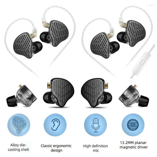 Flat Driver In-Ear-Kopfhörer, 13,2 mm, Flugzeug, große Hörner, Musik-Kopfhörer, HiFi-Bass-Monitor-Ohrhörer, Sport-Headset mit Kabel