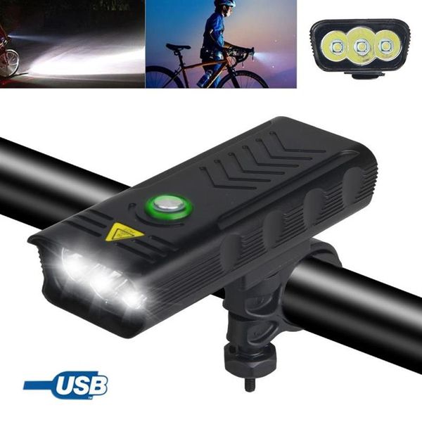 Fahrradlichter Helle vordere Fahrradlampe USB wiederaufladbares Licht 2/3/5 LED-Lenker Radfahren Taschenlampe für Sicherheit Night253Z