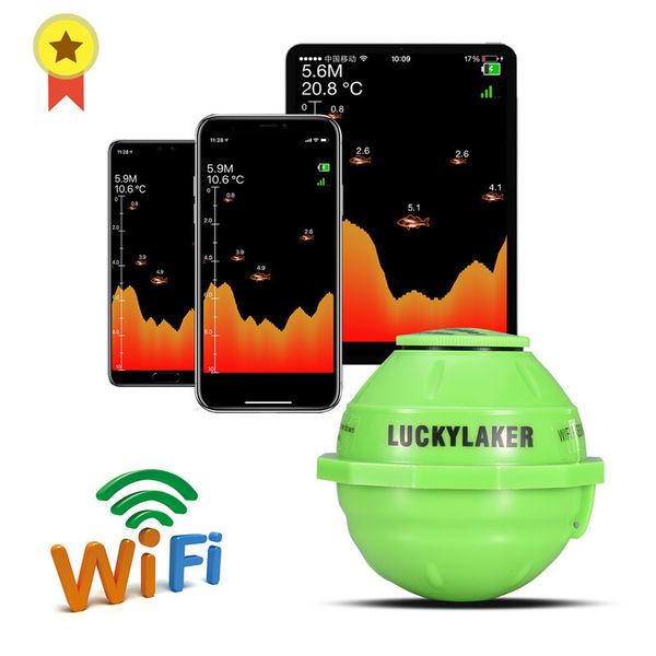 Localizador de peixes lucky ff916 sonar sem fio wifi ecobatímetro detectar pesca para lago mar pesca ios android 230909