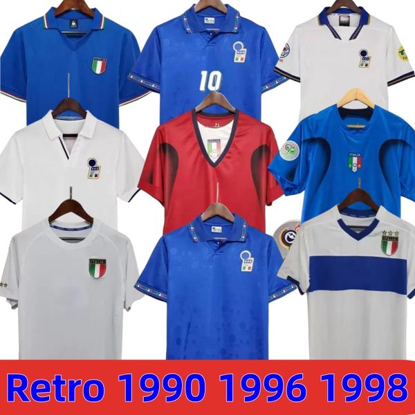 Retro Itália Camisa de futebol 1990 1996 1998 2000 HOME FUTEBOL 1994 Maldini Baggio Donadoni Schillaci Totti Del Piero 1986 Pirlo Inzaghi buffon