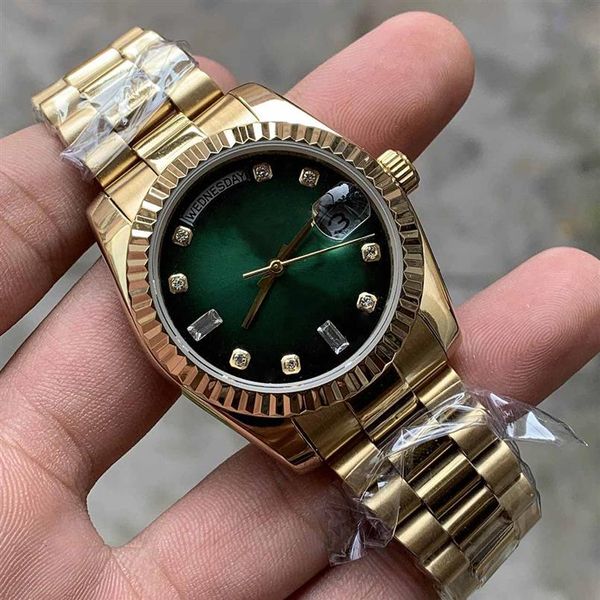 Unisex Sell Saatler 36 mm 128235 118235 128238 Günlük Tarih Başkan 18K Gül Altın Elmas Asya 2813 Otomatik Hareket Watche 3219F