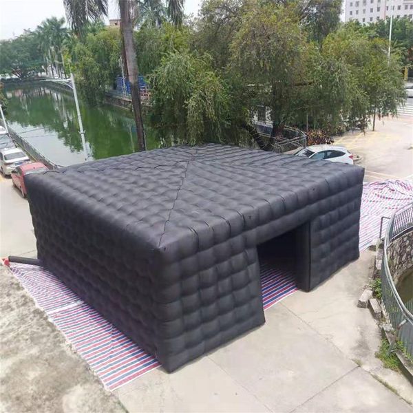 Nuovo arrivato nero 8x8x3 8m cubo nero tenda gonfiabile cubico tendone casa piazza festa cinema edificio personalizzato292g
