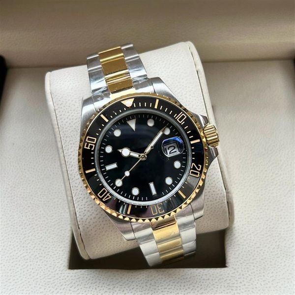 Relógio masculino marinho 44mm relógios azul escuro gradiente dial safira espelho luminoso à prova dwaterproof água automático mecânico luxo watch245a