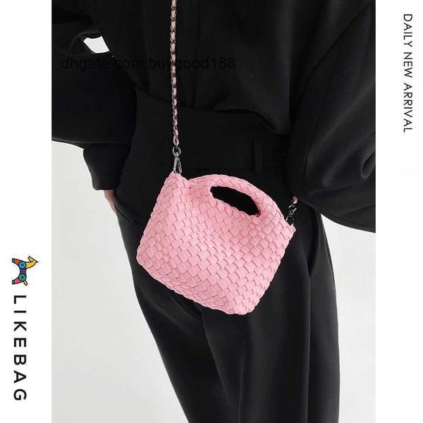 Vneta Jodie Mini Clássico Abottegas Intrecciato Designer Tote Moda Tecido à Mão Saco de Cesta de Vegetais Pequeno Balde Mulheres Ombro Cross Body Chain