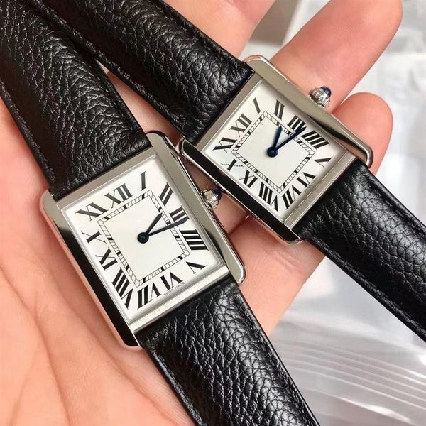 Часы хорошие роскошные танковые соло мужские брендовые кварцевые женские часы Джокер женские наручные часы для любителей классические квадратные мужские часы D319284P279P