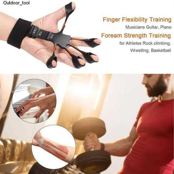 Nova mão pinça silicone dedo expansor aperto pulso força trainer exercitador faixas de resistência fitness317a