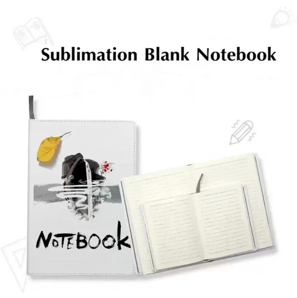 Novos blocos de notas de sublimação em branco A4 A5 A6 Sublimação PU Capa de couro Soft Surface Notebook Impressão de transferência quente em branco DIY presentes atacado