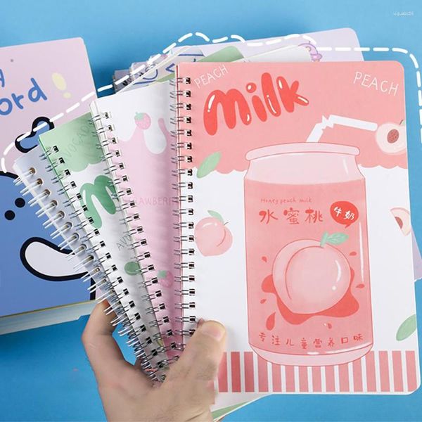 1 set Raccoglitore A Spirale Bobina Libro Simpatico Cartone Animato 60 Foglio Addensare Notepad Notebook Studente di Apprendimento Coreano Materiale Scolastico di Cancelleria