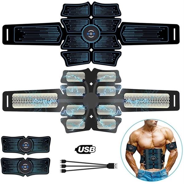 Stimolatore dei muscoli addominali Allenatore intelligente EMS 6Pack Total Abs Attrezzature per il fitness Gear Muscoli a casa USB Charge Gym 220301285r