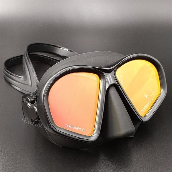 Máscaras de mergulho espelhadas com lente de vidro temperado máscara de mergulho com Antifog264p