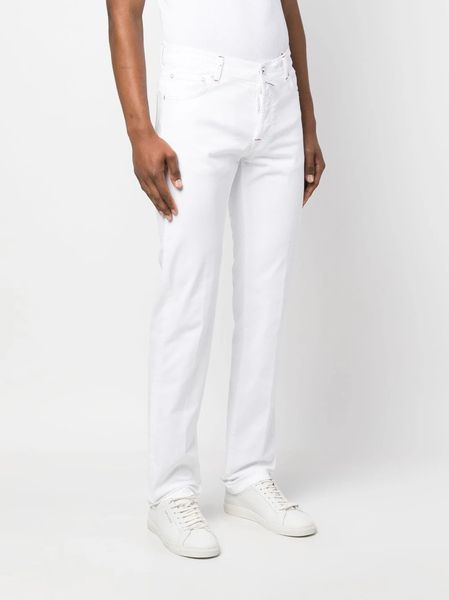Kot pantolon tasarımcısı kiton orta katlı düz bacak kot pantolon bahar sonbaharda dağınık uzun pantolonlar için yeni stil beyaz denim pantolon