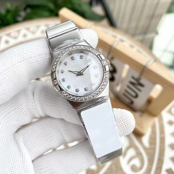 Relógio feminino 28mm relógio de quartzo 904L todo em aço inoxidável disponível para compra relógio de safira Orologio Super Glow Montre de Luxe