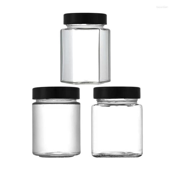 Aufbewahrungsflaschen, Mehrzweck-Klarglas, platzsparend, schöne Gläser, langlebig, hohe Kapazität für Gewürzsaft, Küchenzubehör