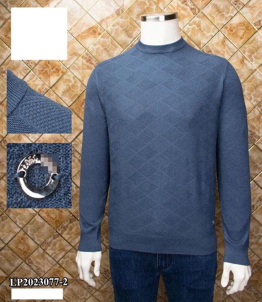 Suéteres masculinos OECHSLI Sweater Cashmere 2024 Outono Inverno Quente Em Torno Do Pescoço Bordado Cor Sólida Elástica Tamanho Grande M-4XL
