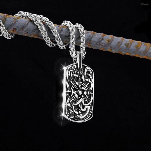 Anhänger Halsketten Vintage Männer Nordic Odin Viking Vegvisir Halskette Hiphop Rune Retro Amulett Schmuck Großhandel