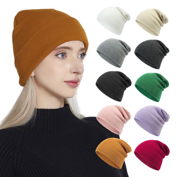 Beanie invernale per donna uomo ragazzo ragazza uncinetto Skullies cappello tinta unita unisex autunno berretti lavorati a maglia berretto selvaggio accessori M259N