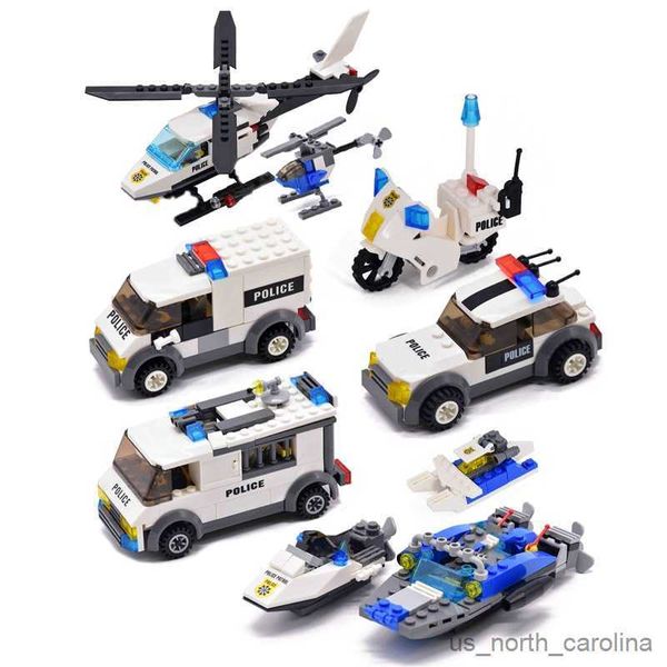 Blocos cidade carro modelo figura blocos de construção educacional brinquedos para crianças presente natal r230911