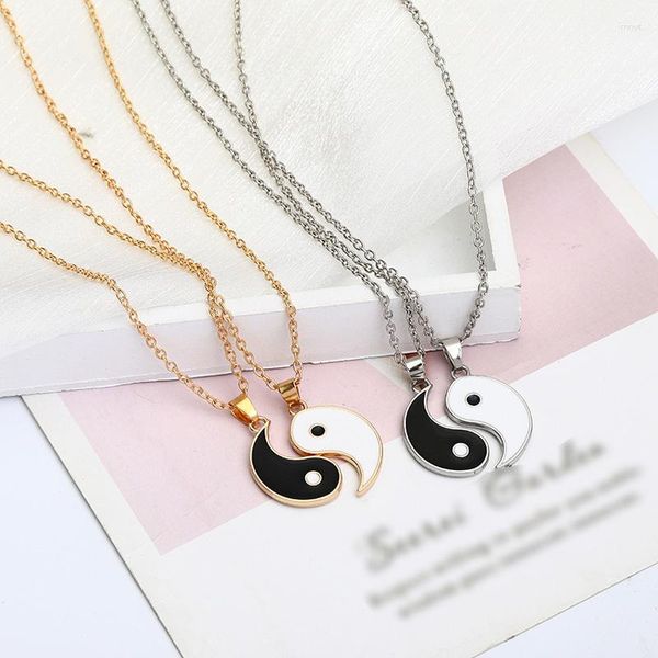 Anhänger Halsketten 2 Teile/satz Mode Tai Chi Halskette Für Paar Persönlichkeit Yin Yang Gute Freund Geburtstag Schmuck Geschenk Zubehör