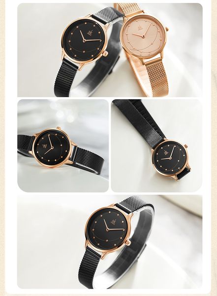 Relógio feminino relógios de alta qualidade rosa ouro luz luxo milão com quartzo à prova dwaterproof água edição limitada 31mm relógio