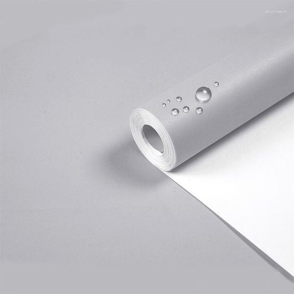 Wallpapers 3D Sólido Matte Auto Adesivo Papel de Parede PVC À Prova D 'Água Adesivos de Parede Decoração de Casa Filmes Sala de estar Cozinha Porta Poster