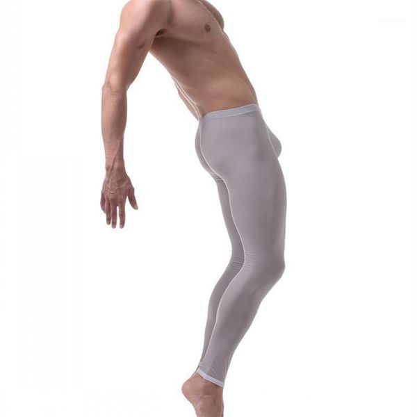 iç çamaşırı erkek tozluklar sıcak pantolon ultra ince buz ipek ev külot uzun Johns erkekler seksi tozluk cueca maskulina sıkı pantolon men1276u