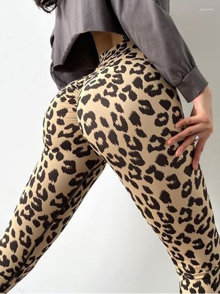 Damen-Leggings, Workout, Fitness, Leggins, Leopardenmuster, Outfits, Yoga-Hosen, sexy Frauen, hohe Taille, Fitnessstudio, Sportbekleidung, eng, weich