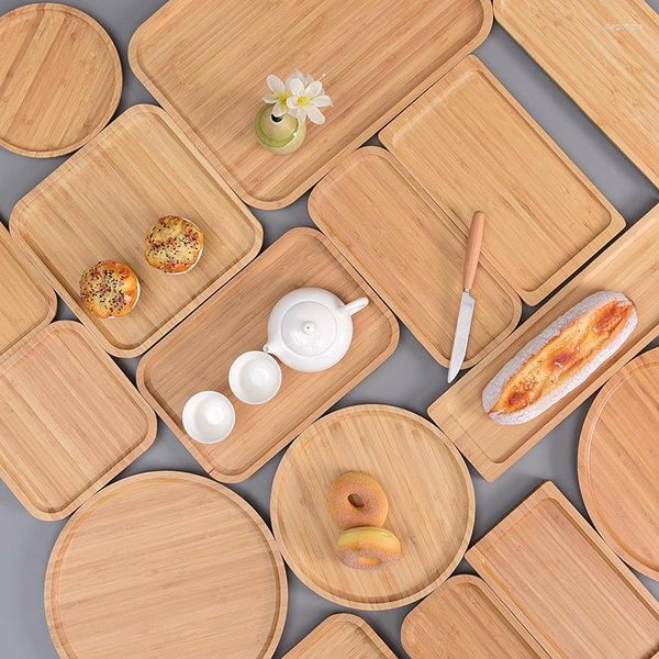 Dekorative Figuren aus Holz, Teetisch, Tablett, Kaffee, Snacks, Mahlzeiten, chinesisches Servieren, rechteckig, traditionelle Bambus-Heimdekoration
