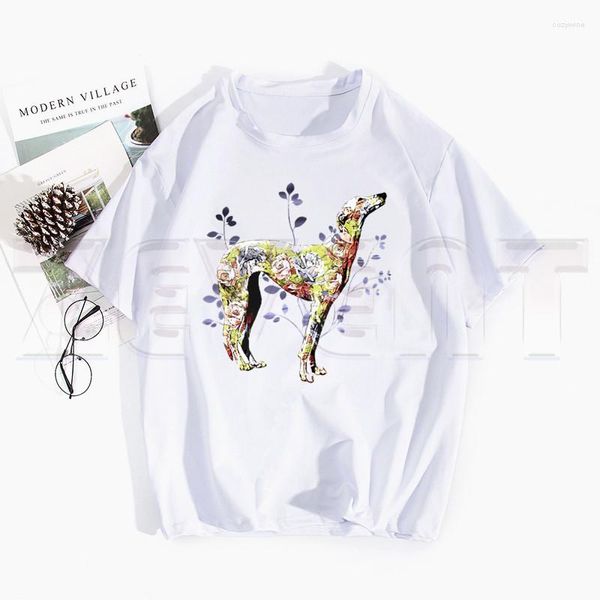 Magliette da uomo Greyhound Dog Est Moda Uomo Maglietta T-shirt estiva Casual Bianca Divertente Stampa cartone animato Hip Top Tee