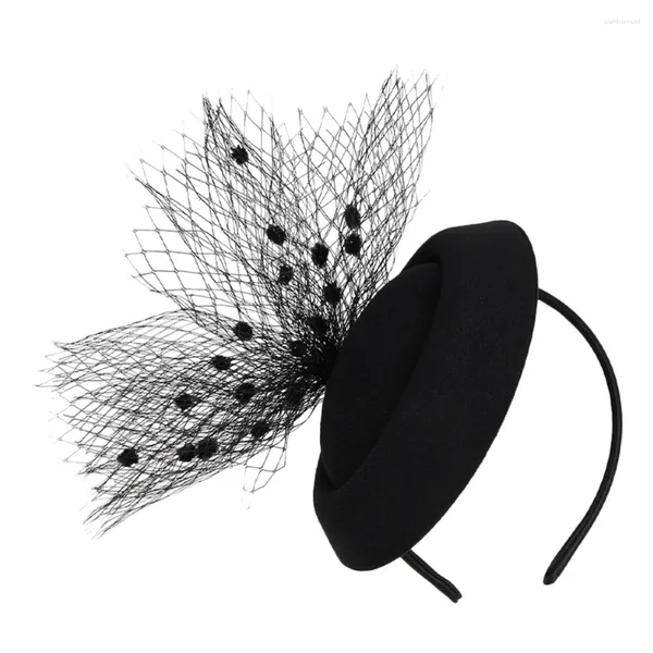 Bandane Donna Abito formale Fascia per capelli Fascinators Cappelli da donna Tea Party Abbigliamento donna Lana Miss