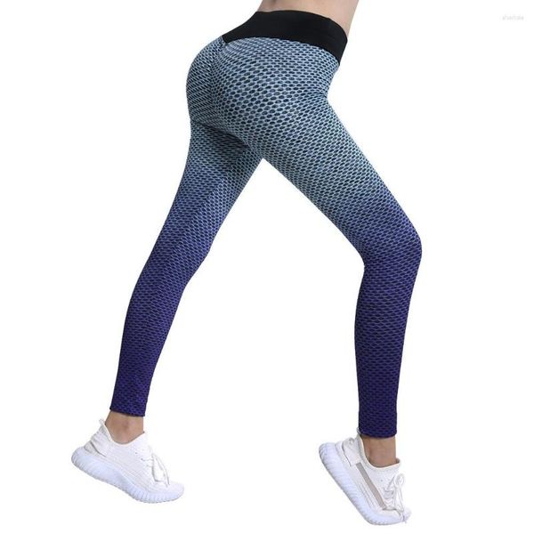 Leggings da donna Calzamaglia da corsa senza cuciture sfumata tinta unita Pantaloni da yoga Abbigliamento da lavoro da donna Vita alta Fitness Palestra Ciclismo Jogging Sport