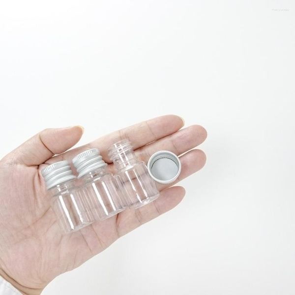 Garrafas de armazenamento Mini 5ml plástico com tampa de parafuso de alumínio Kit de viagem recarregável PET portátil frasco à prova de vazamento saudável