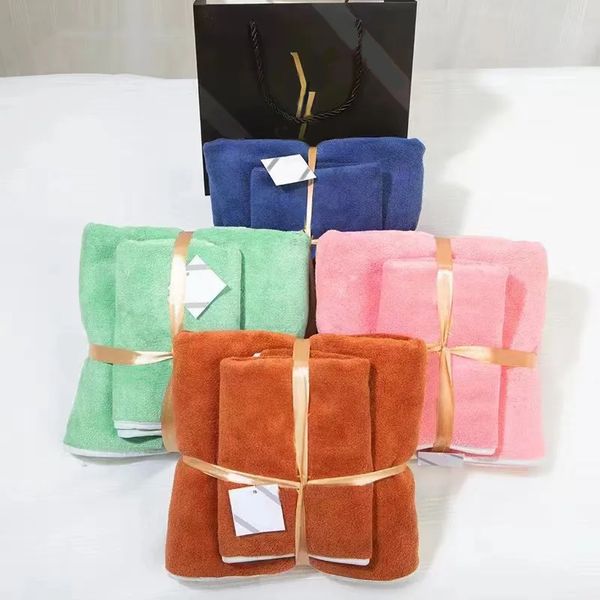Роскошные дизайнерские пляжные полотенца, однотонные банные полотенца, многоцветные, популярные 2 шт., мочалка для женщин и мужчин, мягкие коралловые бархатные наборы банных полотенец для дома s010