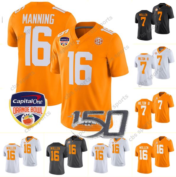 Tennessee 7 Joe Milton III Bowl Vols Volunteers Jersey 6 Alvin Kamara 2 Jabari Small Gabe 0 Jaylen Wright 9 Ramel Keyton 15 Bru McCoy Hooker Hyatt Nero Arancione Grigio Bianco