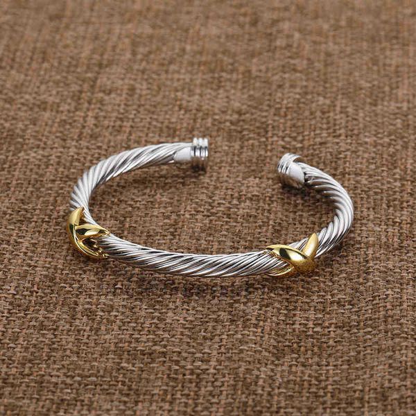 Designer Fashion Schmuck Twisted Dy Bracelet Gold Charm Sliver 925 Sterling Silber Armbänder geflochtener Kreuz Bangel Diamant Zirkon Luxus 3903