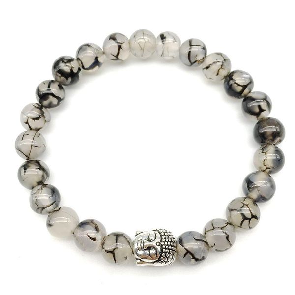 Bracciale da uomo in rilievo Sn1257 di alta qualità naturale con agata venata di drago in vendita Gioielli Buddha Nuovo arrivo Design vintage Drop Del Dhgarden Dhzas