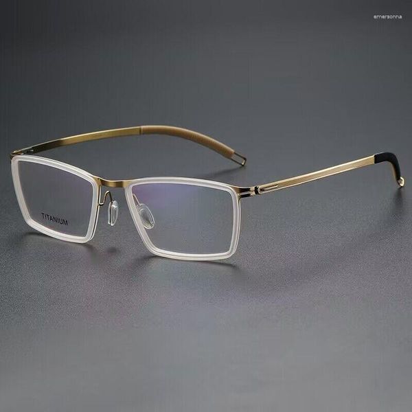 Güneş Gözlüğü Çerçeveleri Gözlük Erkekler Almanya Marka Tasarımcısı Gözlükler Paslanmaz Çelik Süper İnce Işık Miyopi Gözlük