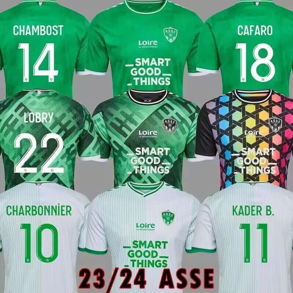 Maglia ASSE 2023 2024 AS Saint-Etienne Maglia da calcio portiere Boutique des verts 23 24 KRASSO WADJI CAFARO CHARBONNIER KIT MAGLIA DA CALCIO TERZA ATTREZZATURA