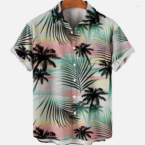 Erkekler Sıradan Gömlek Yaz Hawaiian Floral Sosyal 3D Baskılı Kısa Kollu Gömlek Plaj Tatili Lüks Şık Desen Giysileri