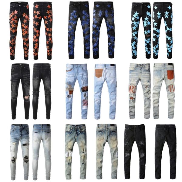 Jeans, gerades Bein, Jeans für Herren, Designer-Denim-Jeans, schwarze Herrenhose, hochwertige, gerade Designer-Retro-Streetwear, lässige Jogginghose, gestapelte Designer-Jeans