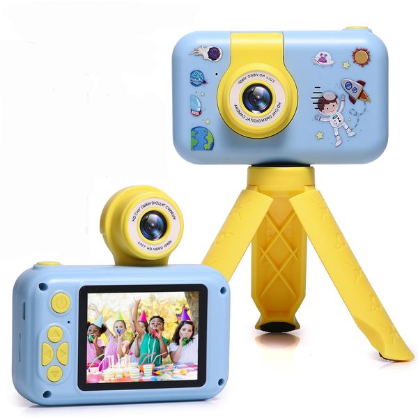 Игрушечные камеры Детская камера Электронные игрушки 24-дюймовый IPS-экран 4-кратный цифровой зум Видео 180 ° Поворотный объектив Ручное детское селфи 230911