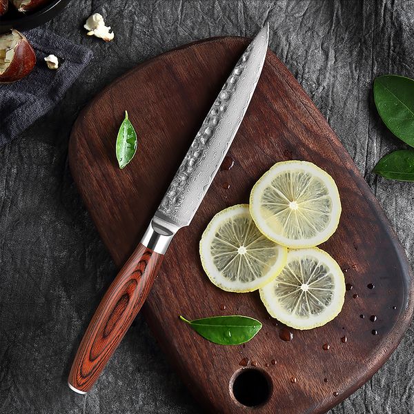 Xituo 5 Polegada faca utilitária japonesa 67 camada de aço damasco corte facas frutas vegetais para cozinha cortador chef ferramentas cozinha