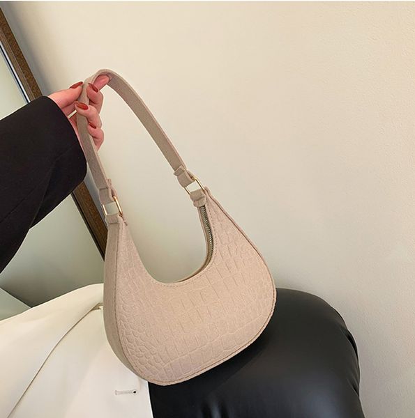 Luxus-Designer-Damen-Unterarm-Hobo-Tasche 2023, neue, beliebte, einfache Mode, Steinmuster, Umhängetasche, einfarbig, große Kapazität, Damen-Umhängetasche, Geldbörse