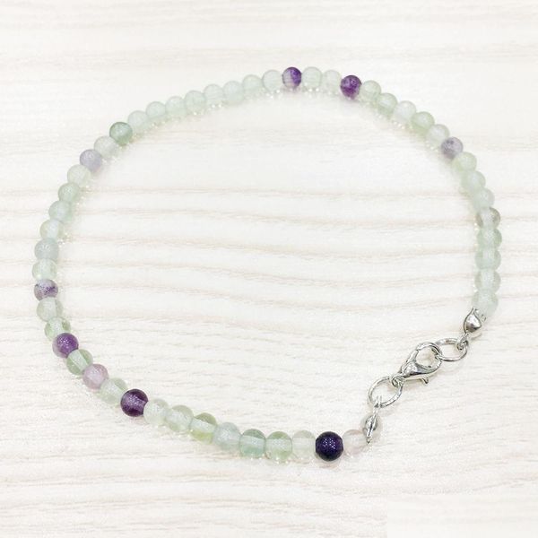 Perline Mg0145 Cavigliera in fluorite verde fatto a mano all'ingrosso 4 mm Mini pietra preziosa Gioielli Yoga Nuovo design di arrivo Pietra naturale Mala Dhgarden Dhjao