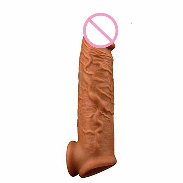 massaggiatore sessuale massaggiatore sessualemassaggiatore sessualeCopertura del pene in silicone allargata e allungata imitazione di cristallocopertina divertente TPE dente di lupo marito e moglie set di lucchetti giocattolo