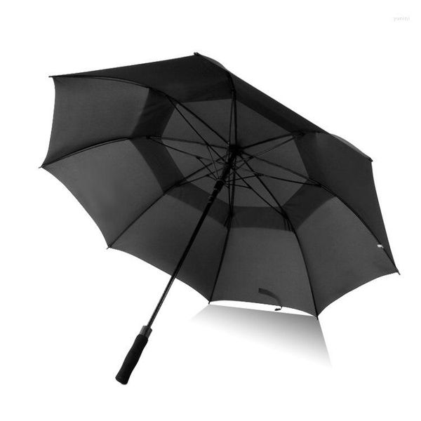 Guarda-chuvas dobrável guarda-sol automático uv bloqueio dupla camada à prova de vento ao ar livre longo punho guarda-chuva de golfe engrenagem de chuva